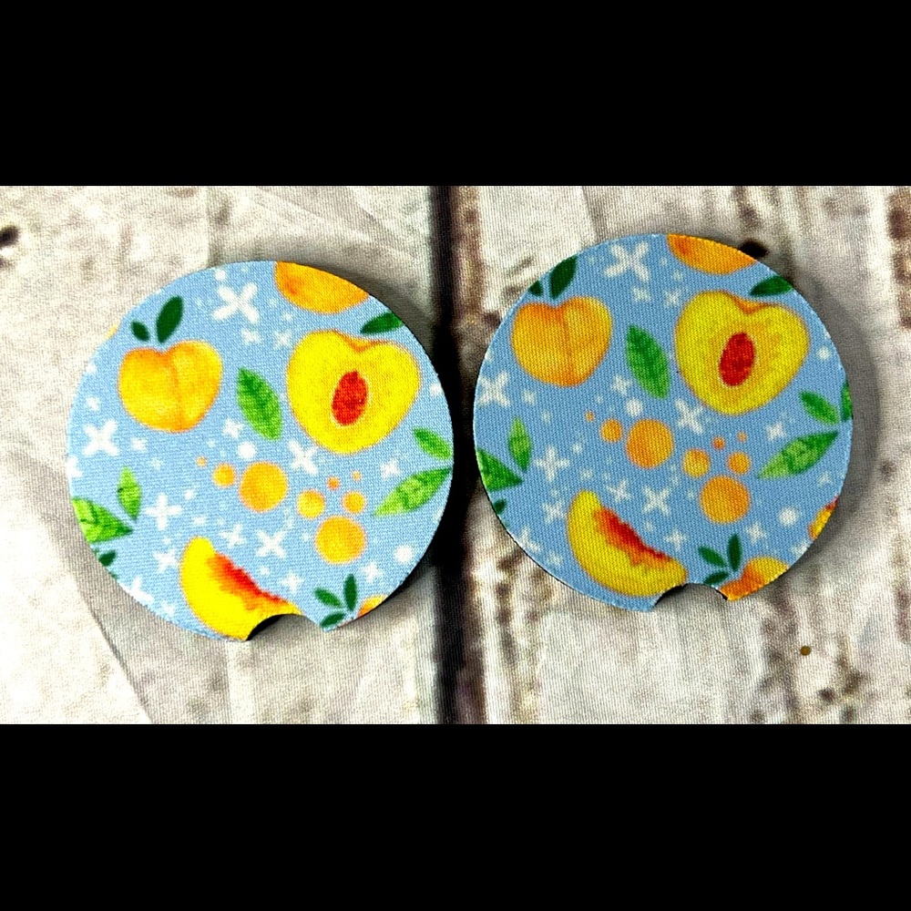 Georgia Peach Car Cup Coasters.
Handmade New
